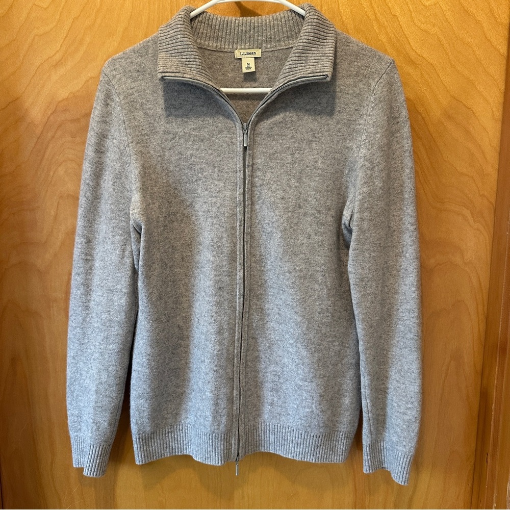 Gray Zip-Up Cashmere Sweater